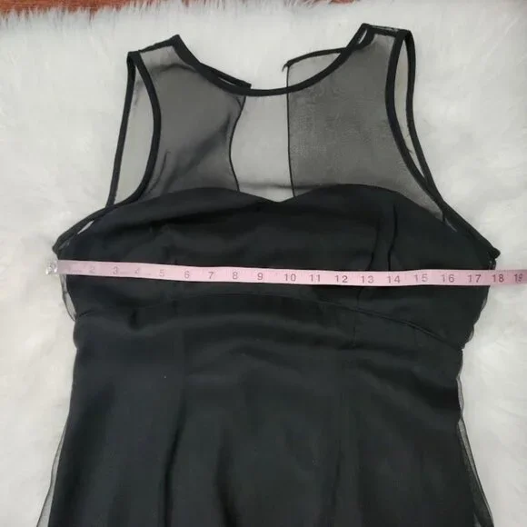 Vintage New Image Luxgoth Wedding Formal Cutout Maxi Dress Black Womens Size 12 - Picture 13 of 13